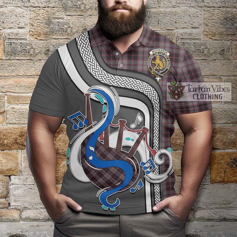 McPherson Hunting Tartan Polo Shirt with Epic Bagpipe Style