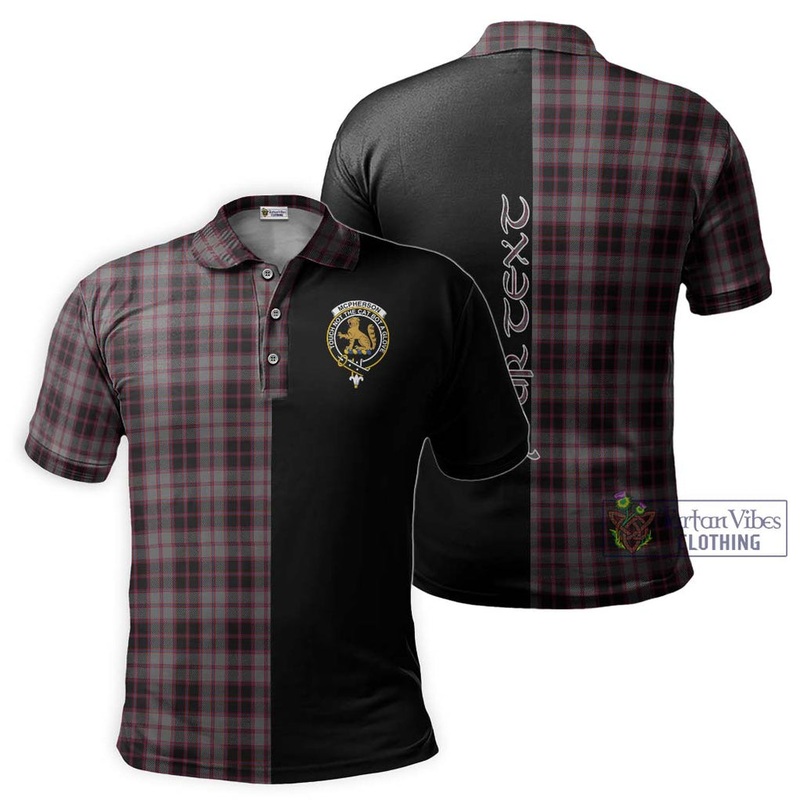 McPherson Hunting Tartan Polo Shirt with Family Crest and Half Of Me Style