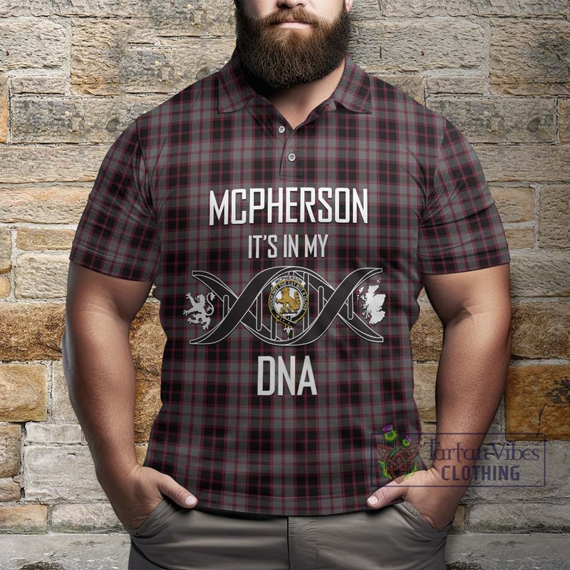 McPherson Hunting Tartan Polo Shirt with Family Crest DNA In Me Style
