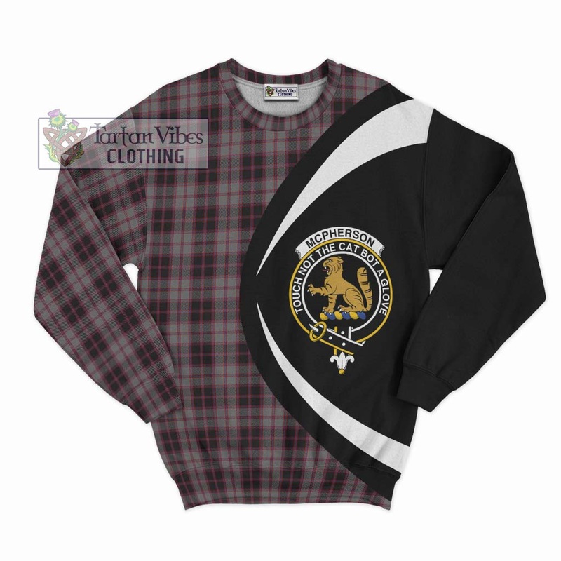 McPherson Hunting Tartan Sweatshirt with Family Crest Circle Style