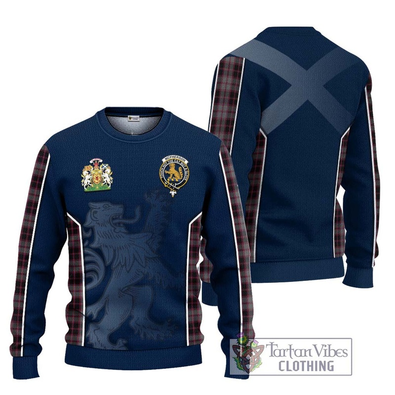McPherson Hunting Tartan Ugly Sweater with Family Crest and Lion Rampant Vibes Sport Style