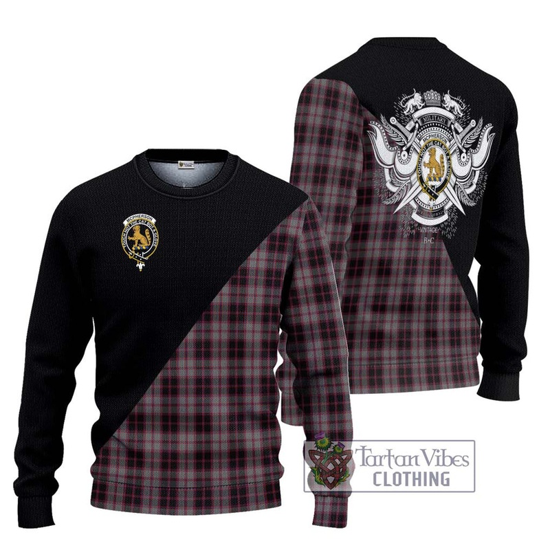 McPherson Hunting Tartan Ugly Sweater with Family Crest and Military Logo Style