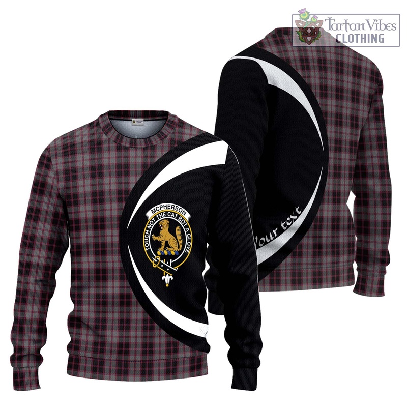 McPherson Hunting Tartan Ugly Sweater with Family Crest Circle Style