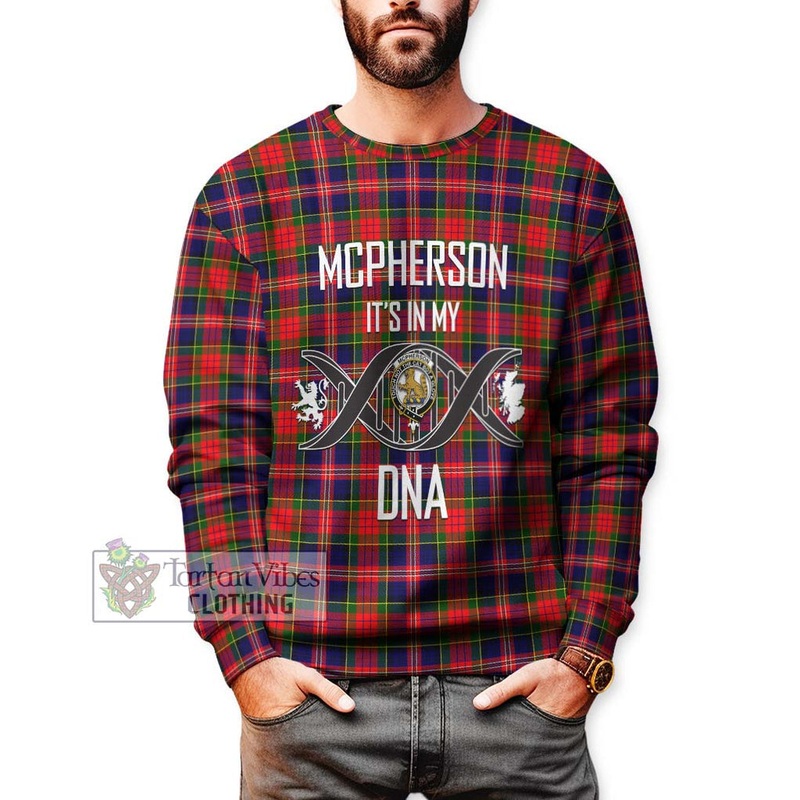 McPherson Modern Tartan Sweatshirt with Family Crest DNA In Me Style