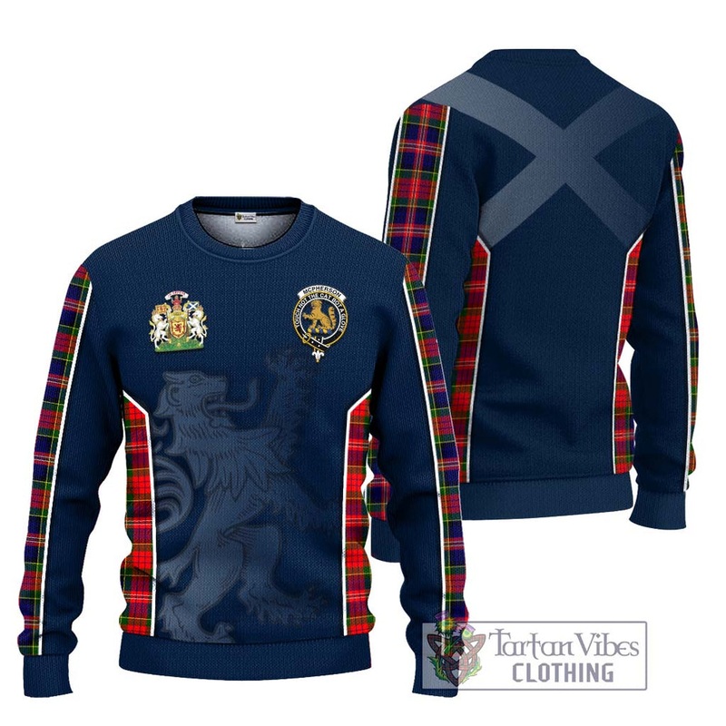 McPherson Modern Tartan Ugly Sweater with Family Crest and Lion Rampant Vibes Sport Style