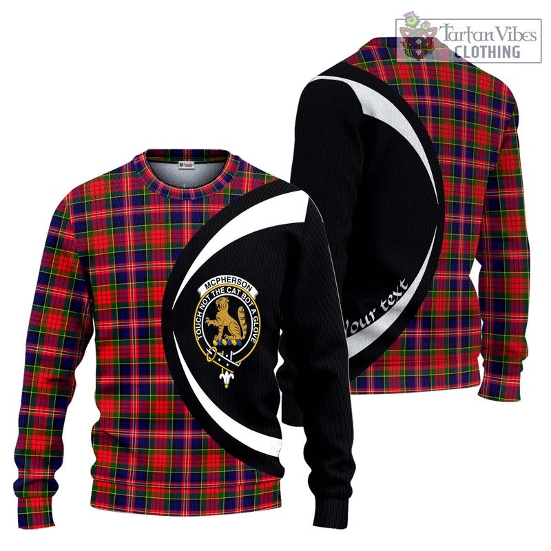 McPherson Modern Tartan Ugly Sweater with Family Crest Circle Style