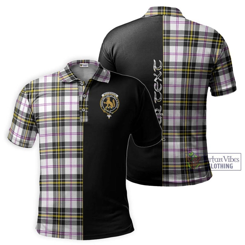 McPherson Dress Modern Tartan Polo Shirt with Family Crest and Half Of Me Style