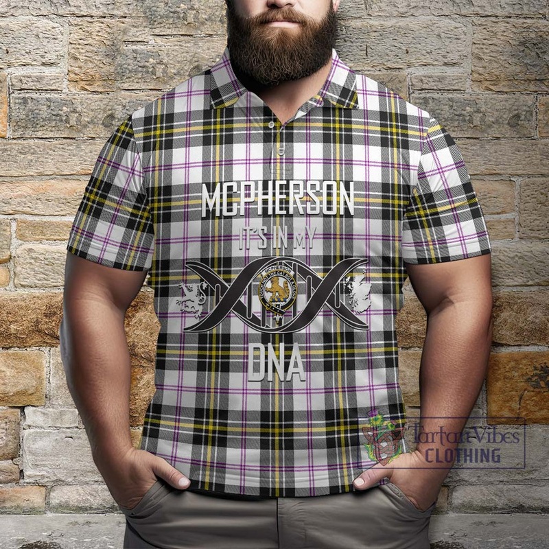 McPherson Dress Modern Tartan Polo Shirt with Family Crest DNA In Me Style