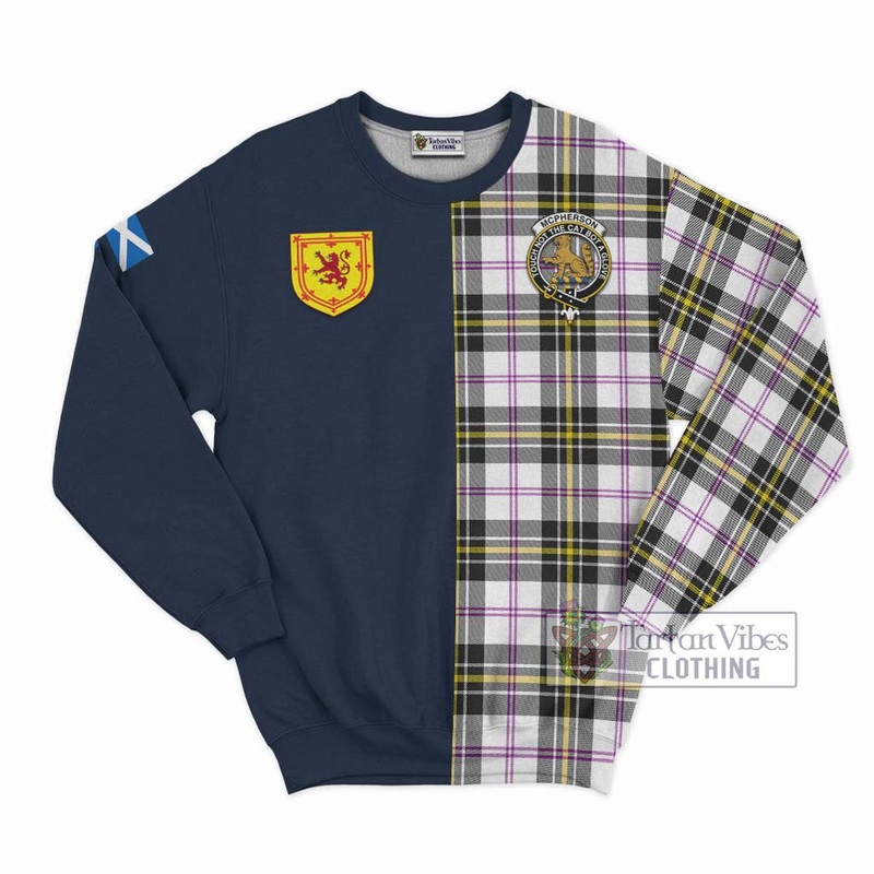 McPherson Dress Modern Tartan Sweatshirt Alba with Scottish Lion Royal Arm Half Style