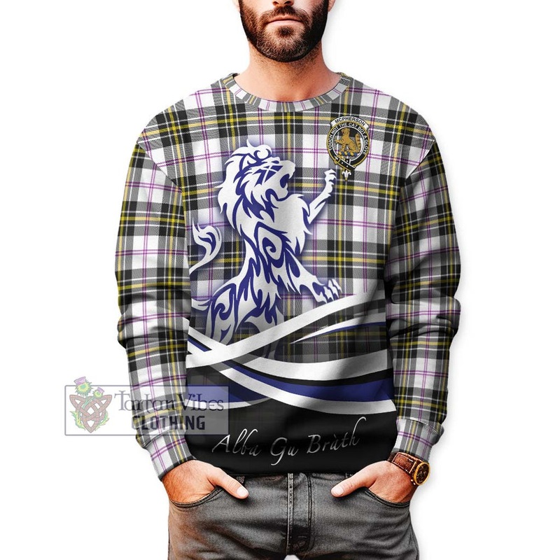 McPherson Dress Modern Tartan Sweatshirt with Alba Gu Brath Regal Lion Emblem