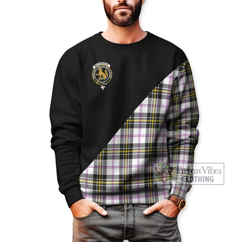 McPherson Dress Modern Tartan Sweatshirt with Family Crest and Military Logo Style