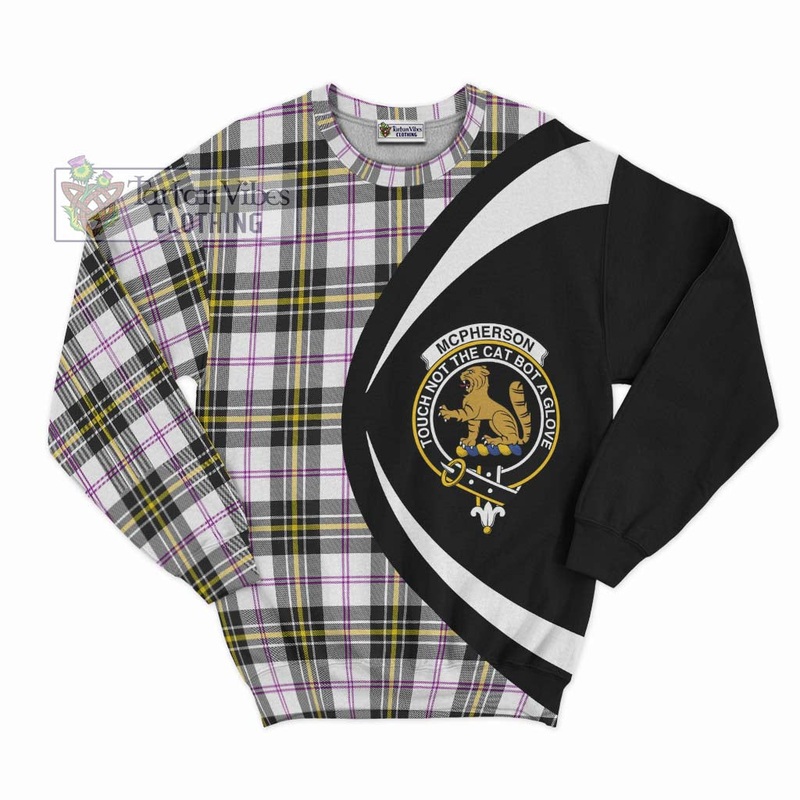 McPherson Dress Modern Tartan Sweatshirt with Family Crest Circle Style