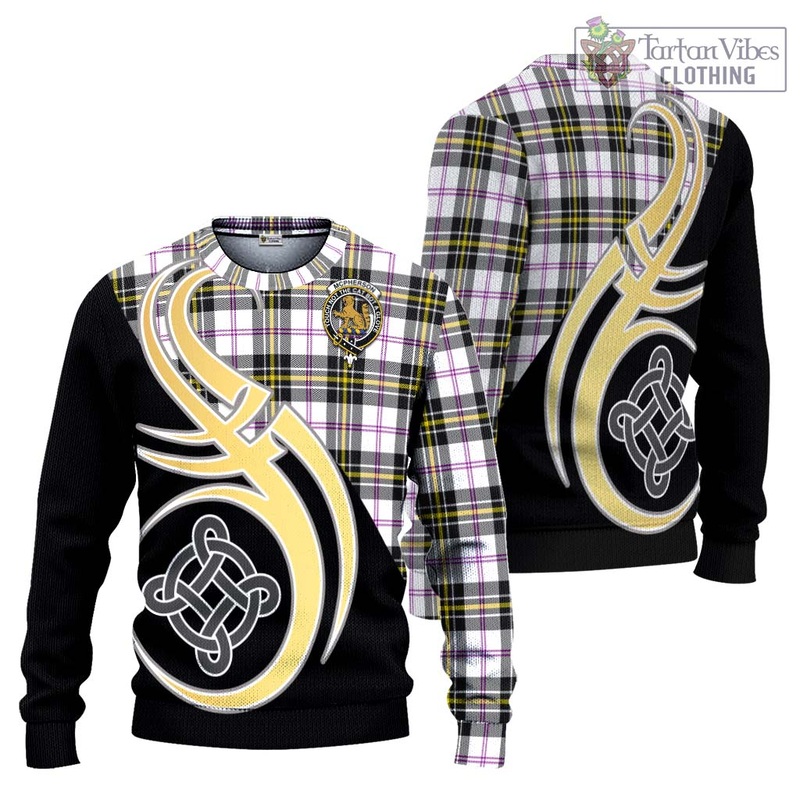 McPherson Dress Modern Tartan Ugly Sweater with Family Crest and Celtic Symbol Style