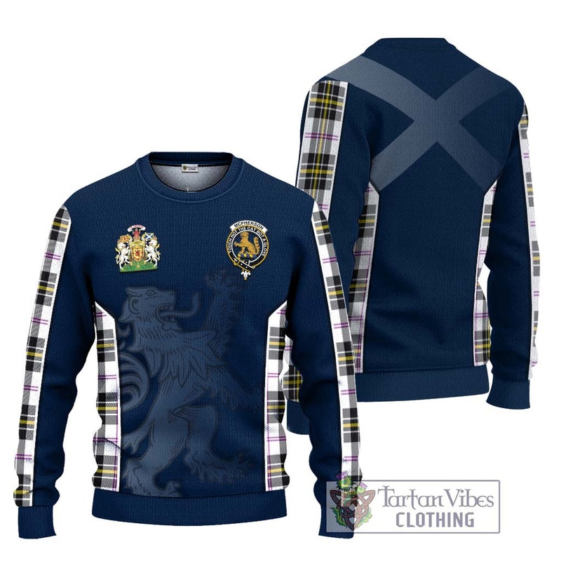 McPherson Dress Modern Tartan Ugly Sweater with Family Crest and Lion Rampant Vibes Sport Style