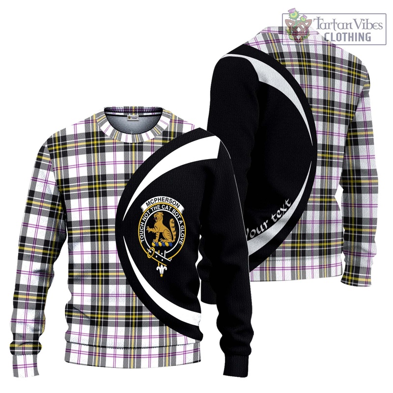McPherson Dress Modern Tartan Ugly Sweater with Family Crest Circle Style