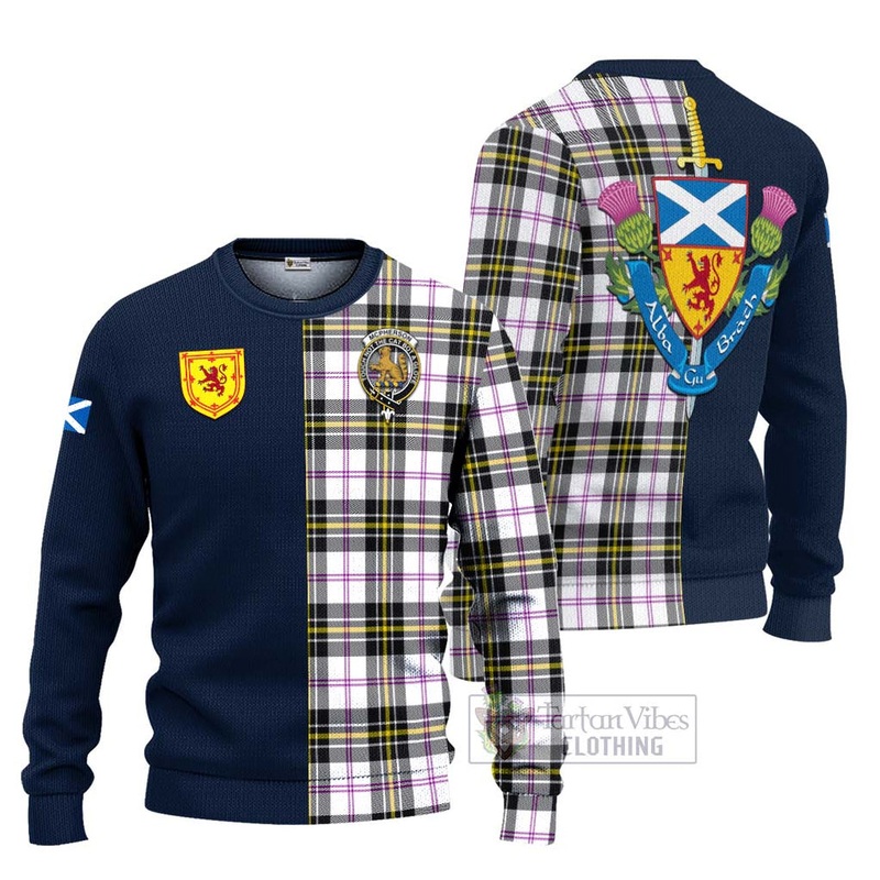 McPherson Dress Modern Tartan Ugly Sweater with Scottish Lion Royal Arm Half Style