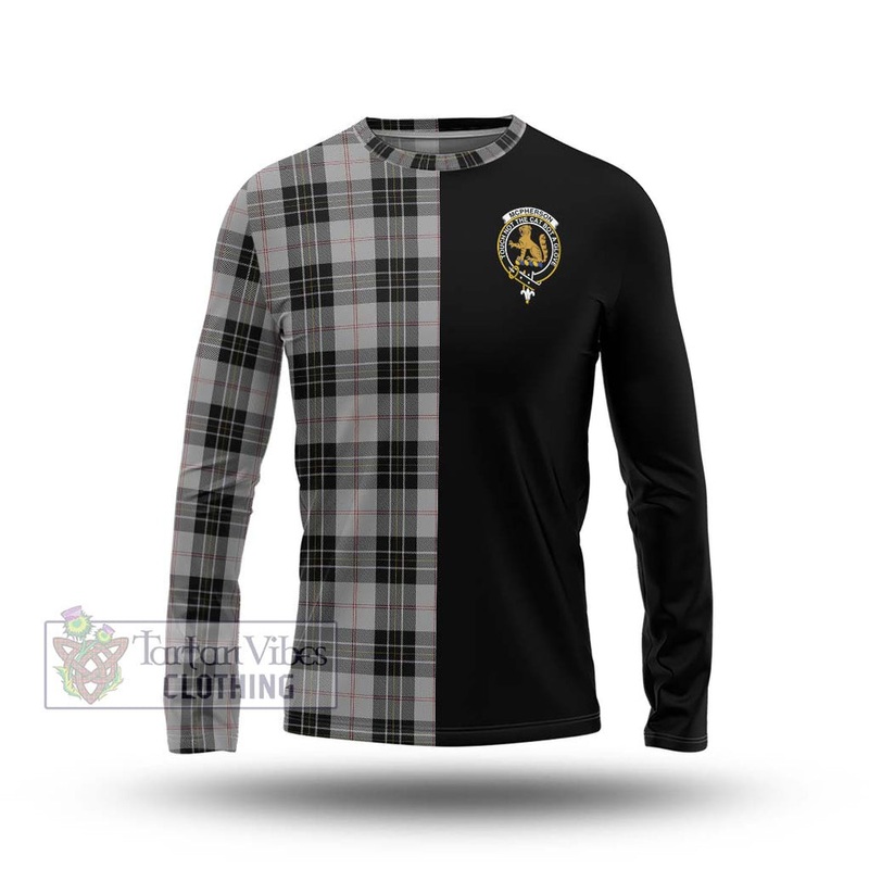McPherson Dress Tartan Long Sleeve T-Shirt with Family Crest and Half Of Me Style