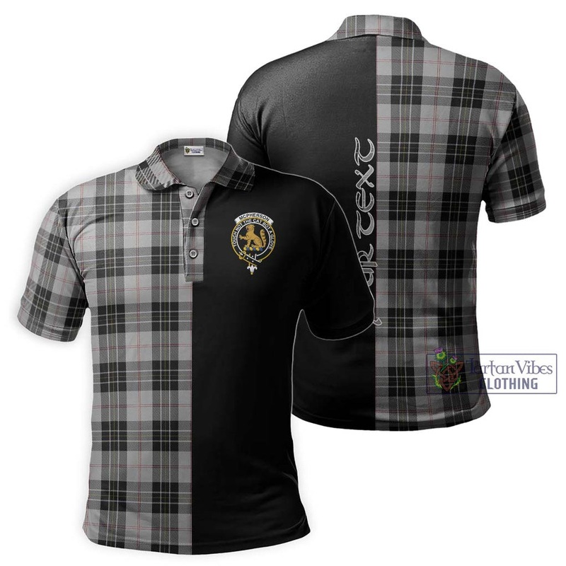 McPherson Dress Tartan Polo Shirt with Family Crest and Half Of Me Style