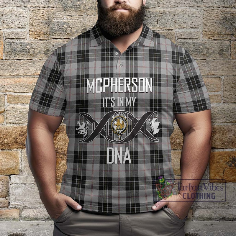 McPherson Dress Tartan Polo Shirt with Family Crest DNA In Me Style