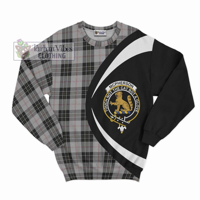 McPherson Dress Tartan Sweatshirt with Family Crest Circle Style