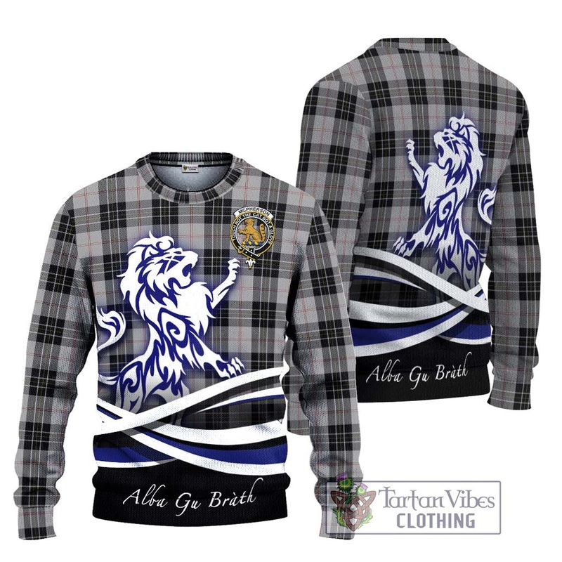 McPherson Dress Tartan Ugly Sweater with Alba Gu Brath Regal Lion Emblem