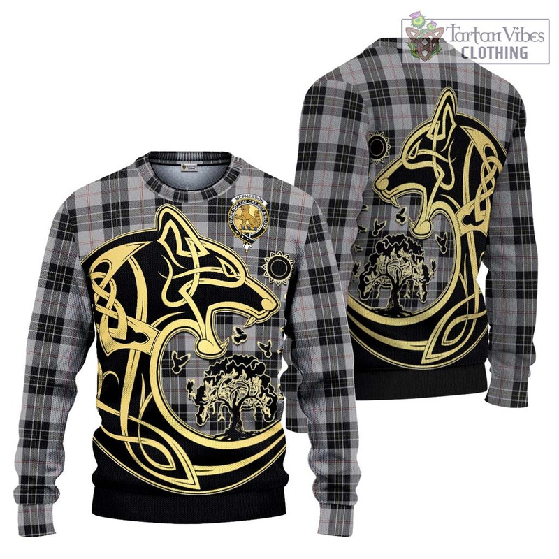 McPherson Dress Tartan Ugly Sweater with Family Crest Celtic Wolf Style