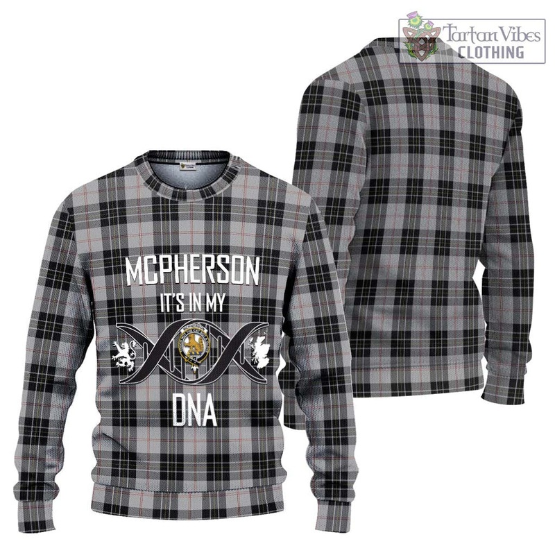 McPherson Dress Tartan Ugly Sweater with Family Crest DNA In Me Style
