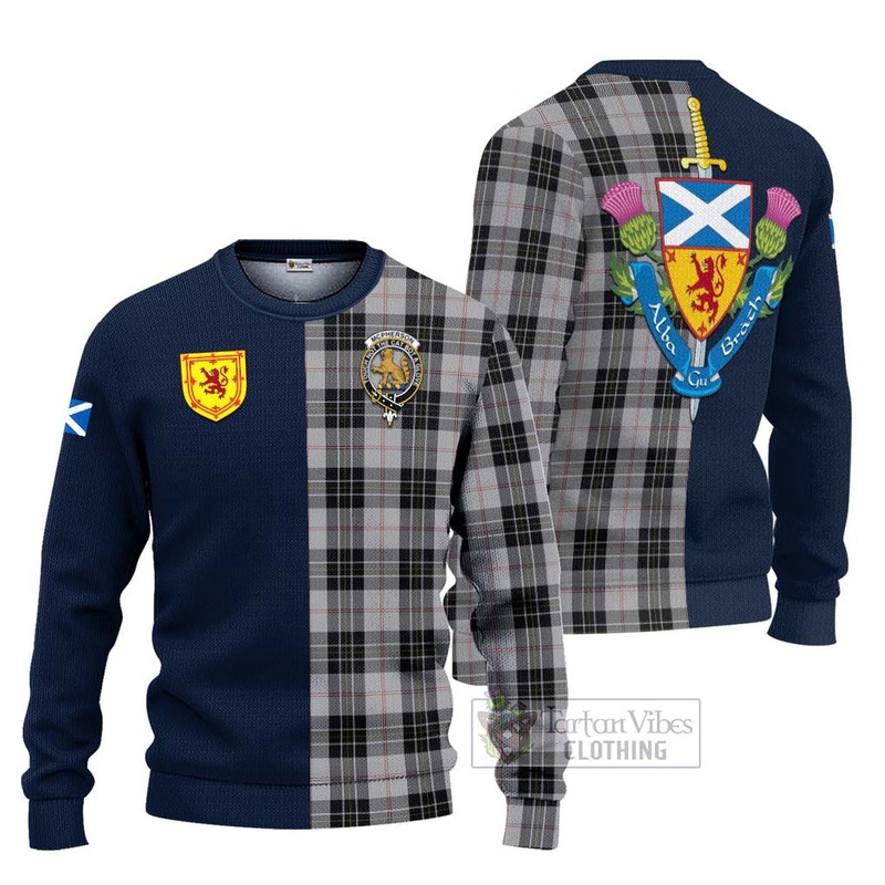 McPherson Dress Tartan Ugly Sweater with Scottish Lion Royal Arm Half Style