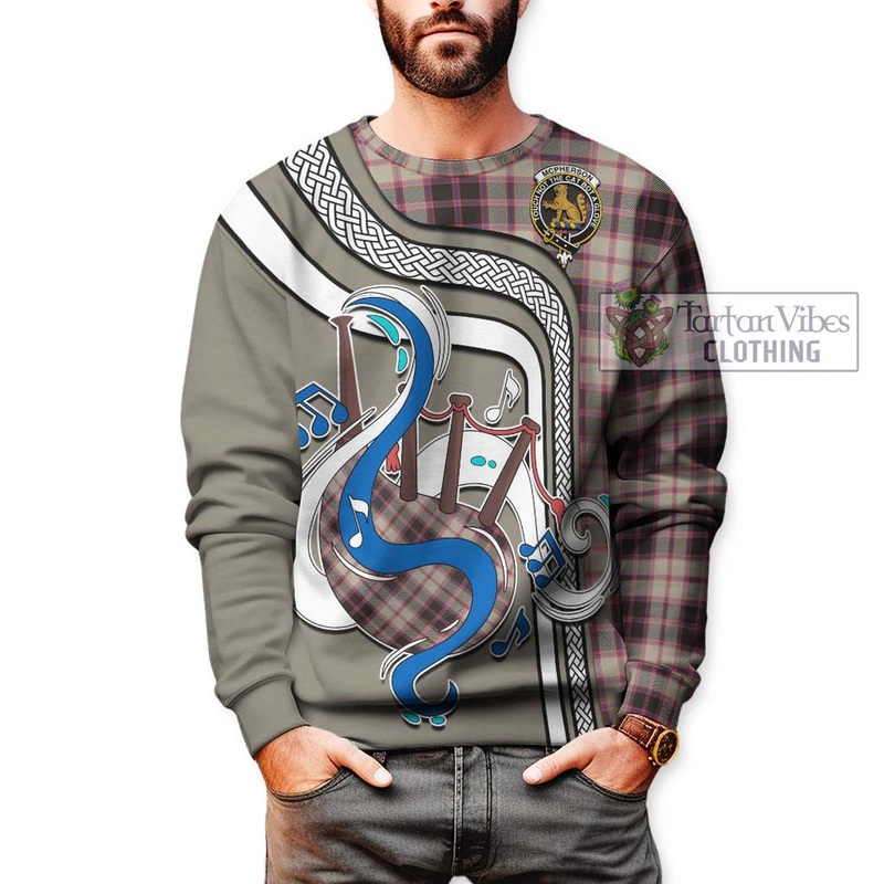 McPherson Hunting Ancient Tartan Sweatshirt with Epic Bagpipe Style