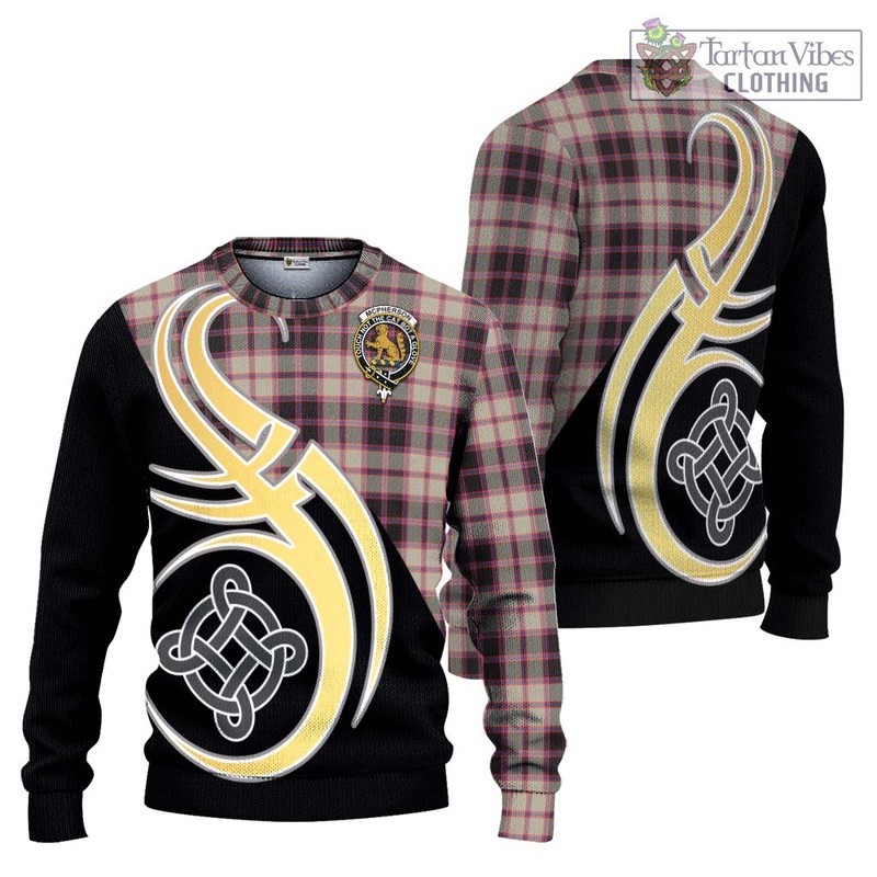 McPherson Hunting Ancient Tartan Ugly Sweater with Family Crest and Celtic Symbol Style