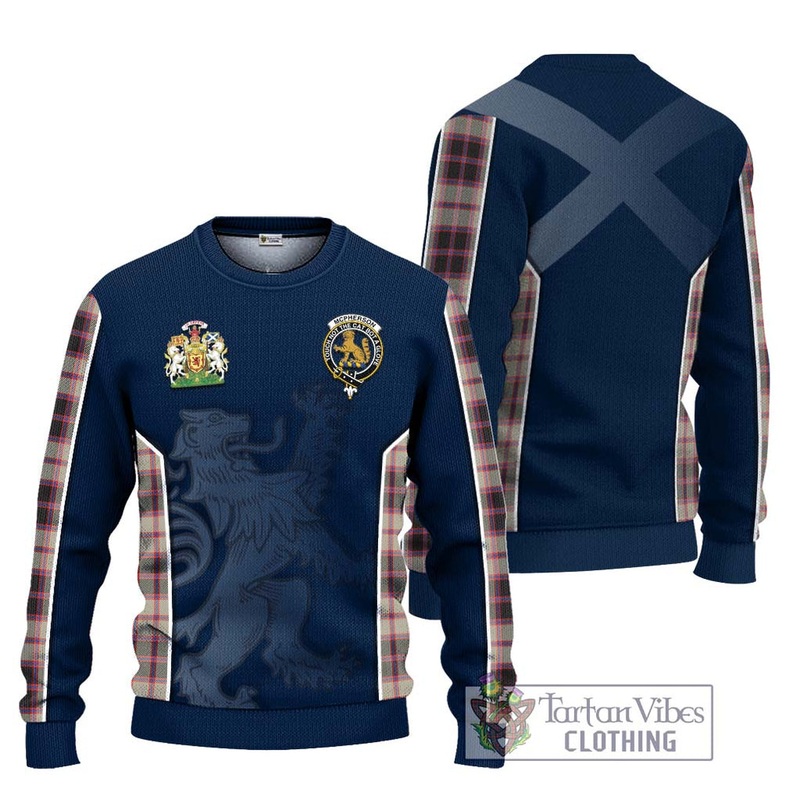 McPherson Hunting Ancient Tartan Ugly Sweater with Family Crest and Lion Rampant Vibes Sport Style