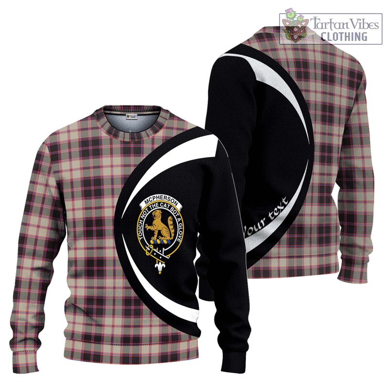 McPherson Hunting Ancient Tartan Ugly Sweater with Family Crest Circle Style