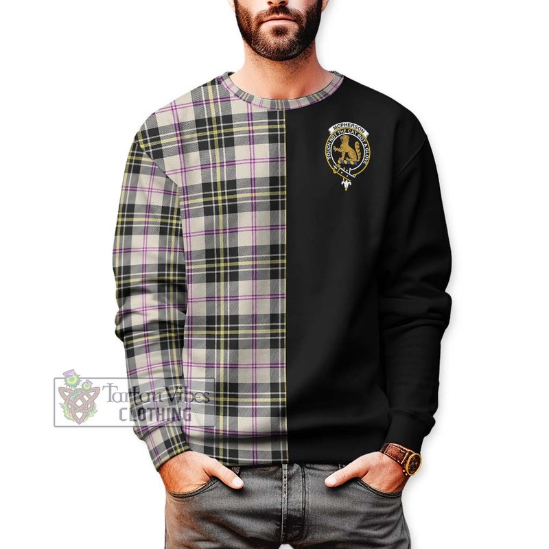 McPherson Dress Ancient Tartan Sweatshirt with Family Crest and Half Of Me Style