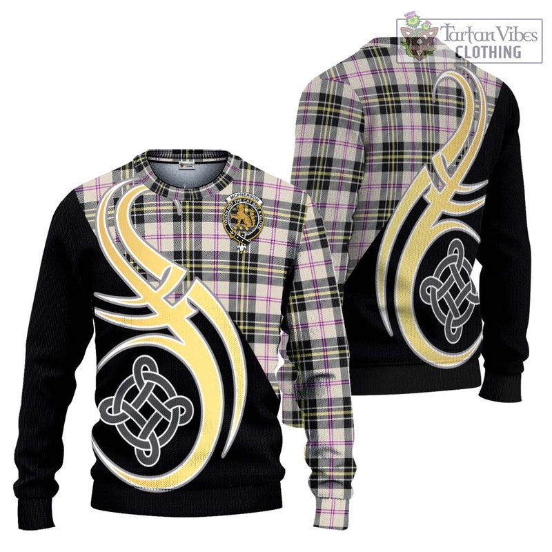 McPherson Dress Ancient Tartan Ugly Sweater with Family Crest and Celtic Symbol Style