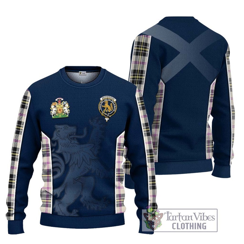 McPherson Dress Ancient Tartan Ugly Sweater with Family Crest and Lion Rampant Vibes Sport Style