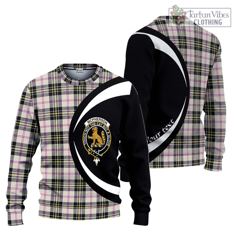 McPherson Dress Ancient Tartan Ugly Sweater with Family Crest Circle Style