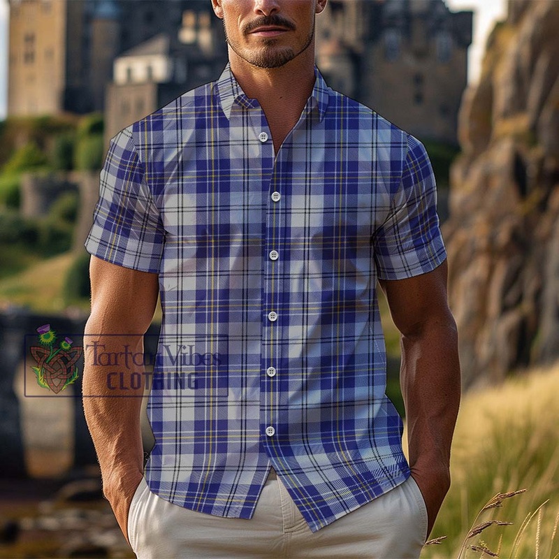 McPherson Dress Blue Tartan Cotton Hawaiian Shirt