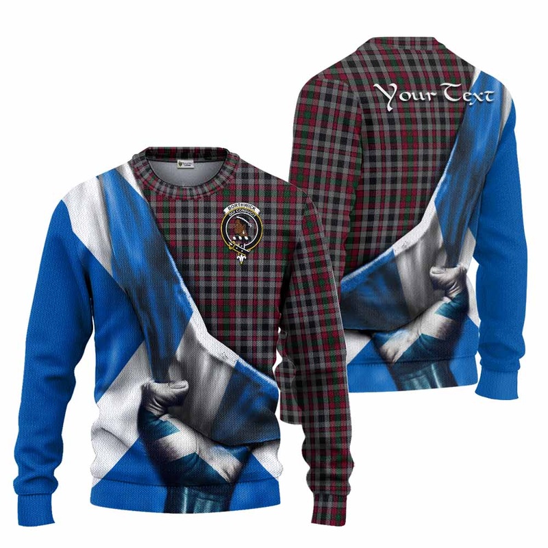 Borthwick Tartan Knitted Sweater with Family Crest Scotland Patriotic Style