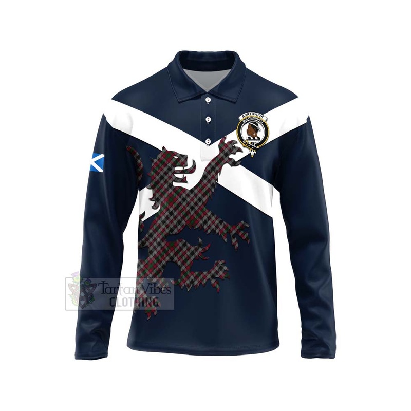 Borthwick Tartan Lion Rampant Long Sleeve Polo Shirt  Proudly Display Your Heritage with Alba Gu Brath and Clan Name