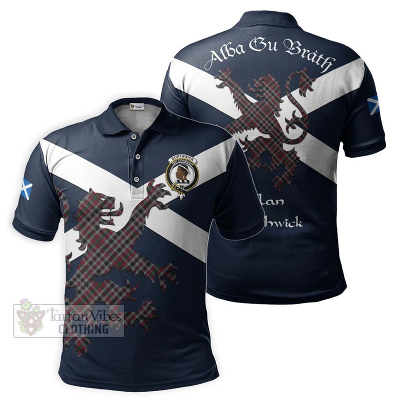 Borthwick Tartan Lion Rampant Polo Shirt Proudly Display Your Heritage with Alba Gu Brath and Clan Name