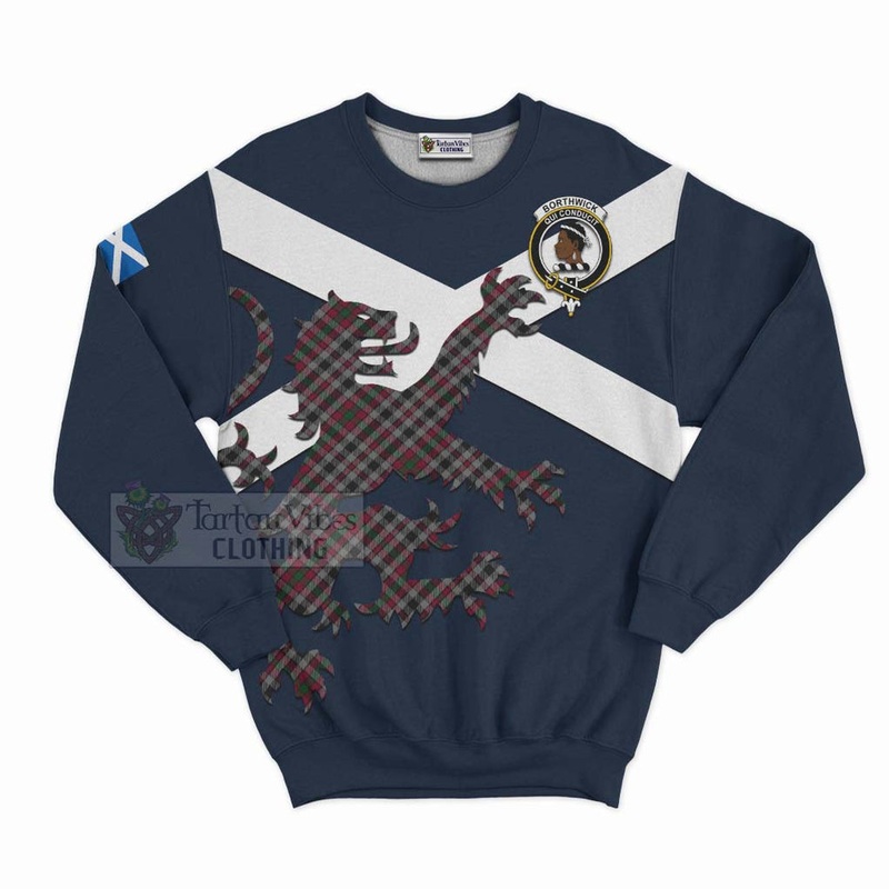 Borthwick Tartan Lion Rampant Sweatshirt  Proudly Display Your Heritage with Alba Gu Brath and Clan Name