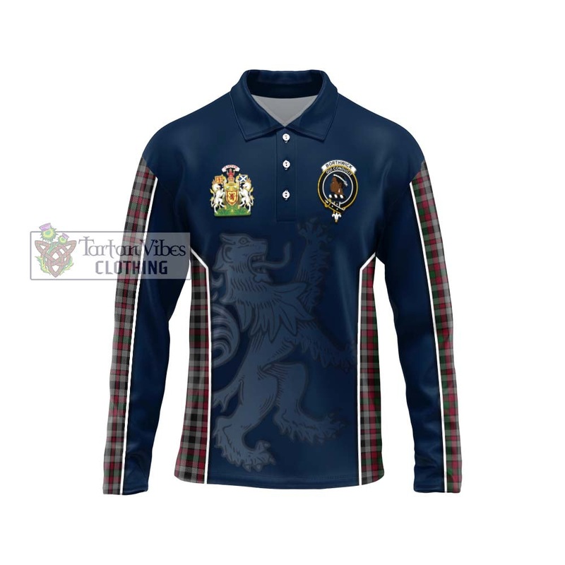 Borthwick Tartan Long Sleeve Polo Shirt with Family Crest and Lion Rampant Vibes Sport Style