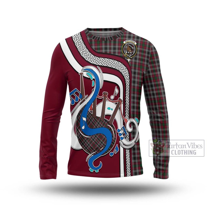 Borthwick Tartan Long Sleeve T-Shirt with Epic Bagpipe Style