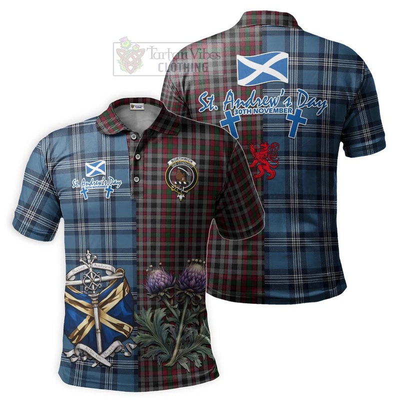 Borthwick Tartan Polo Shirt Happy St. Andrew's Day Half Tartan Style