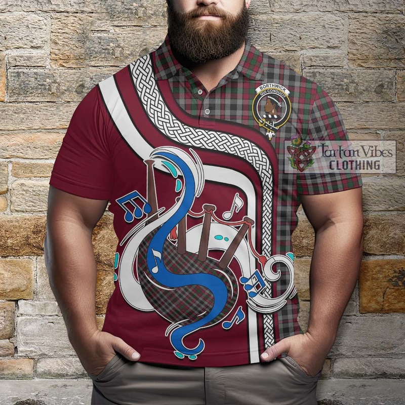 Borthwick Tartan Polo Shirt with Epic Bagpipe Style