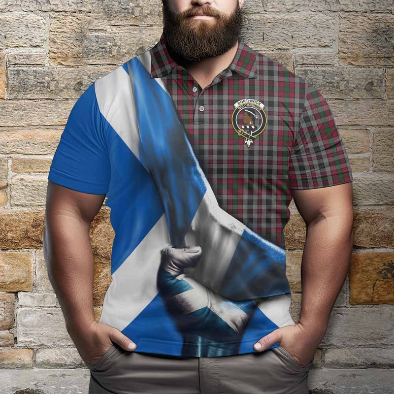 Borthwick Tartan Polo Shirt with Family Crest Scotland Patriotic Style