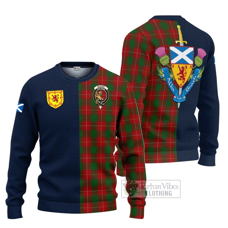 McPhee Tartan Ugly Sweater with Scottish Lion Royal Arm Half Style