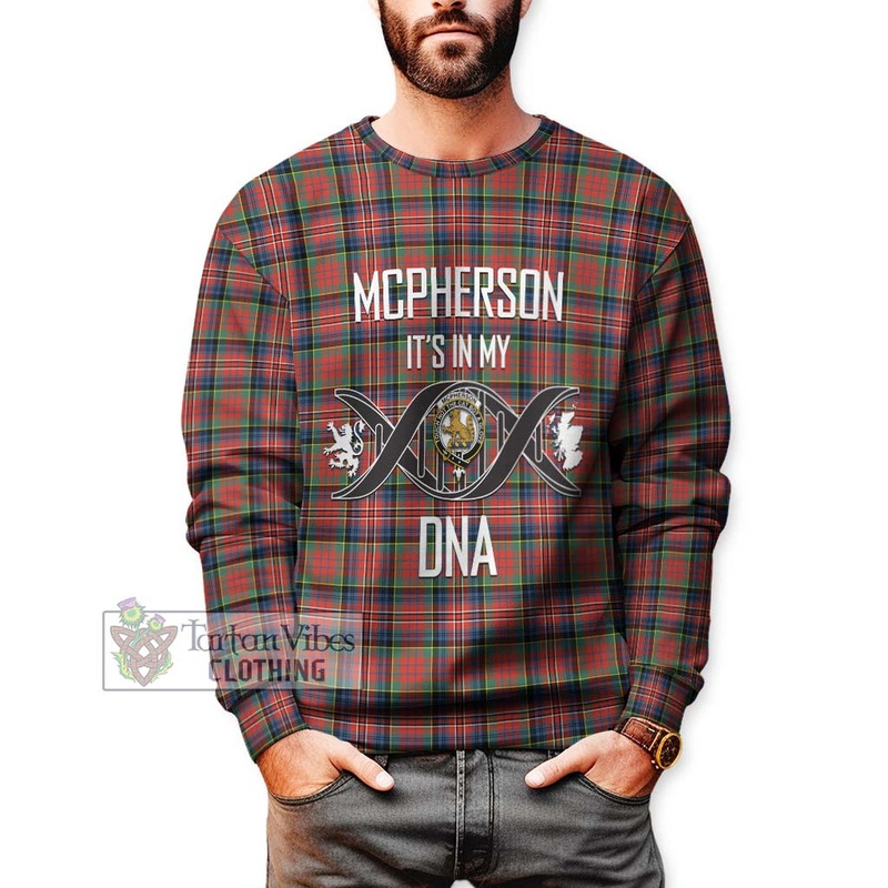 McPherson Ancient Tartan Sweatshirt with Family Crest DNA In Me Style