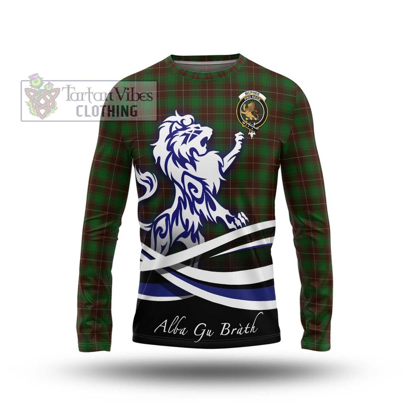 McPhee Hunting Tartan Long Sleeve T-Shirt with Alba Gu Brath Regal Lion Emblem