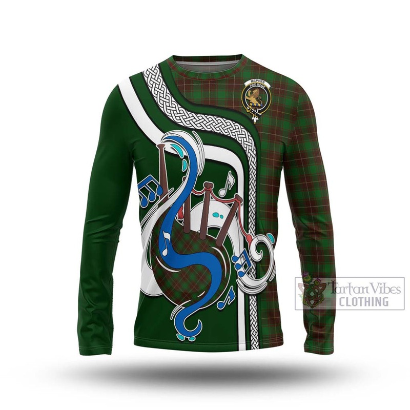 McPhee Hunting Tartan Long Sleeve T-Shirt with Epic Bagpipe Style